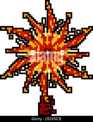 Weihnachten weihnachten Sternenspiel Pixel Art Vektordarstellung Stock Vektor
