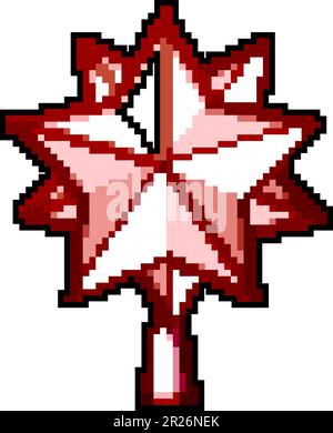 Helles weihnachtssternspiel Pixel-Art-Vektorbild Stock Vektor