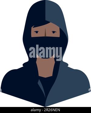 Illustration eines jungen Kapuzenjungen mit Maske Stock Vektor