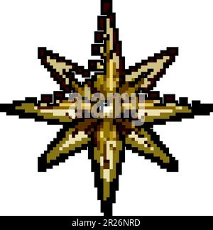 Glanz weihnachten STAR Spiel Pixel Art Vector Illustration Stock Vektor