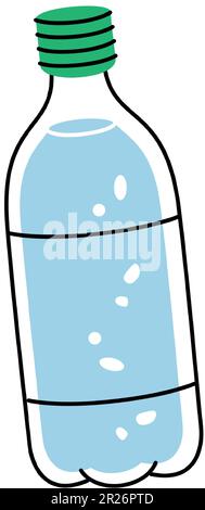 Symbol für Kunststoffflasche. Silhouette der leeren Glas- oder Kunststoffflasche. Vektordarstellung. Stock Vektor