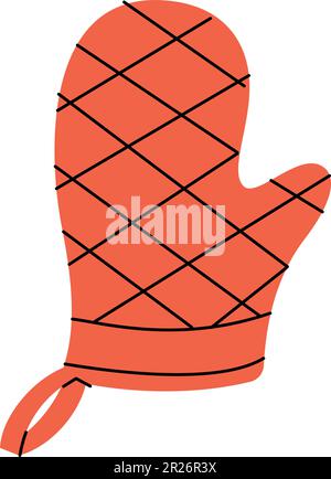 Kochhandschuh, Küchenhandschuh-Symbol. Küchenwerkzeuge Silhouette. Vektordarstellung. Stock Vektor