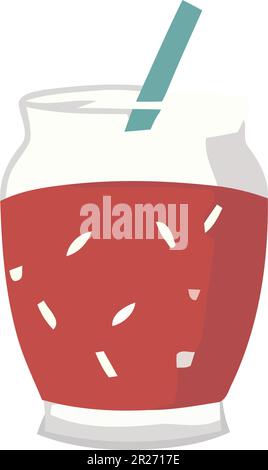 Frischer Fruchtcocktail in einem süßen Glas in Weiß Stock Vektor