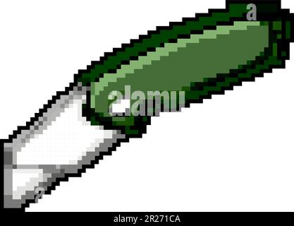 Metallic Cutter Knife Spiel Pixel Art Vektordarstellung Stock Vektor