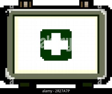 Kasten erste-Hilfe-Kasten Spiel Pixel-Art Vektordarstellung Stock Vektor