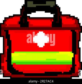 Medizinische erste-Hilfe-Kasten Spiel Pixel Art Vektordarstellung Stock Vektor