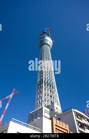 Der Tokyo Sky Tree befindet sich im Bau Stockfoto