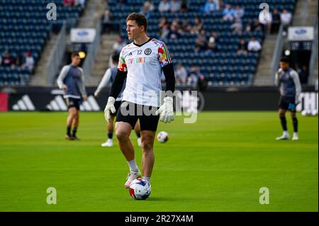 Chester, Pennsylvania, USA. 17. Mai 2023. Am 17. Mai 2023 tritt JOE BENDIK, Torwart der Chester PA-Philadelphia Union (12), während der Aufwärmübungen vor dem Spiel im Subaru Park in Chester PA in Aktion. (Kreditbild: © Ricky Fitchett/ZUMA Press Wire) NUR REDAKTIONELLE VERWENDUNG! Nicht für den kommerziellen GEBRAUCH! Stockfoto