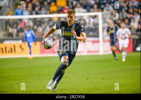 Chester, Pennsylvania, USA. 17. Mai 2023. 17. Mai 2023, Chester PA-Philadelphia Union-Spieler, MIKAEL UHRE, (7) in Aktion gegen DC United während des Spiels im Subaru Park in Chester, PA. (Kreditbild: © Ricky Fitchett/ZUMA Press Wire) NUR REDAKTIONELLE VERWENDUNG! Nicht für den kommerziellen GEBRAUCH! Stockfoto