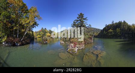 See Akan-ko, Herbstfarben Stockfoto