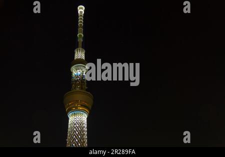 Der Tokyo Sky Tree erleuchtete Stockfoto