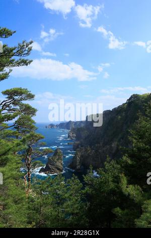 Erdbebenkatastrophe in Kitayamazaki, Präfektur Iwate Stockfoto