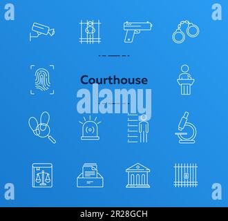 Icon-Set der Court Line Stock Vektor