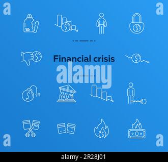 Symbole der Finanzkrise Stock Vektor