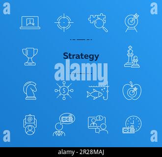Symbolgruppe "Strategie" Stock Vektor