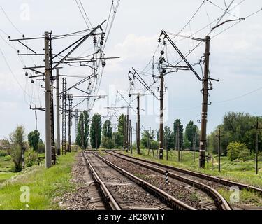 Tschervonohryhorivka, Ukraine. 14. Mai 2023. Bahngleise in der Nähe von Tschervonohryhorivka, Oblast Dnipro, Ukraine. (Foto: Michael Brochstein/Sipa USA) Guthaben: SIPA USA/Alamy Live News Stockfoto