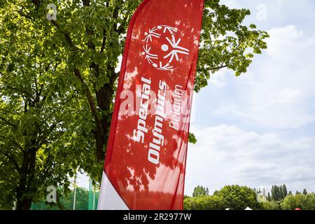 Mechelen, Belgien. 18. Mai 2023. Die Abbildung zeigt den ersten Tag der Nationalspiele 39. (17.-20. Mai 05) der Olympischen Sonderspiele in Belgien, Donnerstag, den 18. Mai 2023 in Mechelen. Die Nationalen Spiele der Special Olympics finden in Mechelen während des Ascension Weekend statt. 3.600 Sportler mit einer intellektuellen Behinderung zeigen ihre sportliche Seite in 22 olympischen Sportdisziplinen. BELGA FOTO JAMES ARTHUR GEKIERE Kredit: Belga News Agency/Alamy Live News Stockfoto