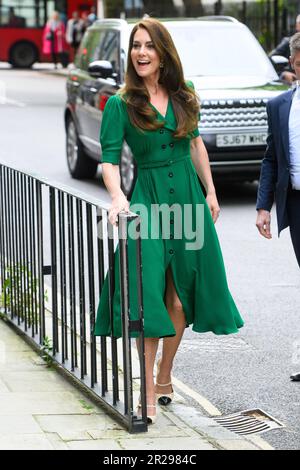 London, Großbritannien. 18. Mai 2023. Die Prinzessin von Wales kommt zu einem Besuch im Anna Freud Centre, einem Forschungs-, Ausbildungs- und Behandlungszentrum für psychische Gesundheit von Kindern in London. Foto: Donnerstag, 18. Mai 2023. Der Bildausdruck sollte lauten: Credits: Matt Crossick/Alamy Live News Stockfoto