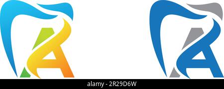Kreativer Brief ein Dentallogo-Designvektor Stock Vektor