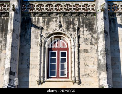 Mittelalterliche Architektur des Klosters Jeronimos, Lissabon, Portugal Stockfoto