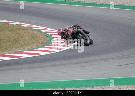 MONTMELLO, SPANIEN-4. JUNI 2021: Fabio Quartararo (El Diablo) auf seiner #20 2021 Yamaha YZR-M1 (Team: Monster Energy Yamaha MotoGP), 2021 MotoGP World Cham Stockfoto