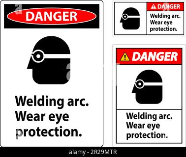 Warnschild „Lichtbogen Tragen – Gefahr“ Stock Vektor