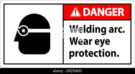 Warnschild „Lichtbogen Tragen – Gefahr“ Stock Vektor