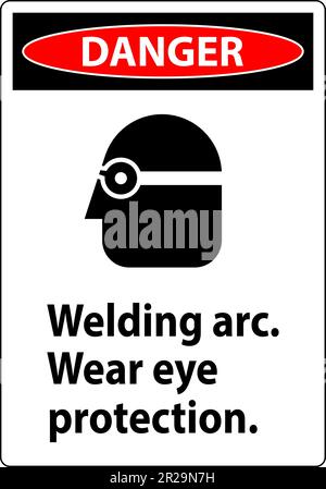 Warnschild „Lichtbogen Tragen – Gefahr“ Stock Vektor