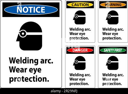 Warnschild „Lichtbogen Tragen – Gefahr“ Stock Vektor