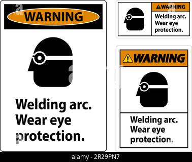 Warnschild Für Lichtbogenverschleiß Am Auge Stock Vektor