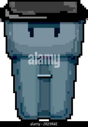 Box Mülleimer Garbage Spiel Pixel Art Vektordarstellung Stock Vektor