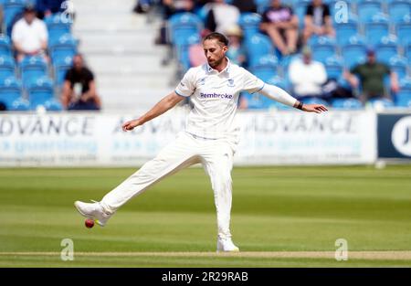 Fynn Hudson-Prentice von Sussex spielt am ersten Tag des LV= Insurance County Championship-Spiels auf dem Central County Ground, Hove, 1. Foto: Donnerstag, 18. Mai 2023. Stockfoto