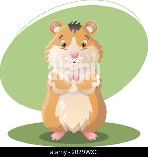Darstellung des Hamsters. Tier, Ohren, klein, flauschig. Bearbeitbares Vektorgrafikdesign. Stock Vektor