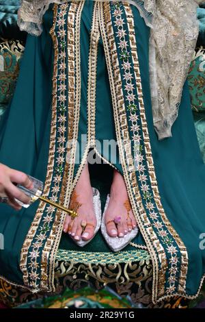Marokkanische Henna-Tätowierung zu Fuß Stockfoto