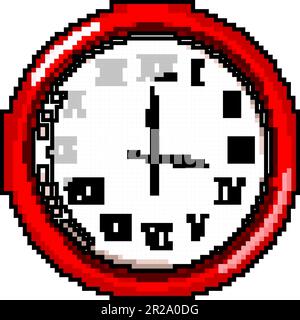 Winzige Wanduhr Spiel Pixel-Art-Vektordarstellung Stock Vektor