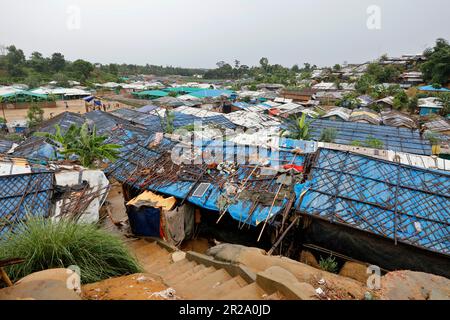 Cox's Bazar, Bangladesch - 14. Mai 2023: Das Rohingya-Flüchtlingslager in Balukhali in Ukhiya von Cox's Bazar in Bangladesch. Stockfoto