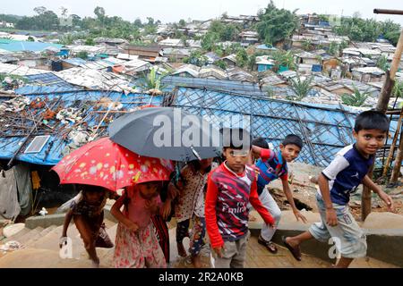 Cox's Bazar, Bangladesch - 14. Mai 2023: Das Rohingya-Flüchtlingslager in Balukhali in Ukhiya von Cox's Bazar in Bangladesch. Stockfoto