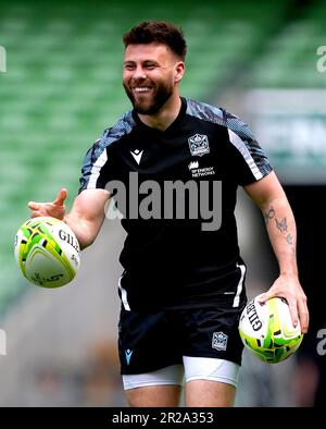 Glasgow Warriors' Ali Price während des Captain's Run im Aviva Stadium in Dublin, Irland. Foto: Donnerstag, 18. Mai 2023. Stockfoto