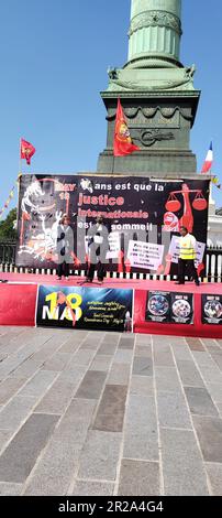 Kommémoration : Hommage aux victimes du génocide tamoul du 18 Mai 2009 - Place de la Bastille Paris Frankreich, 18/05/2023. Stockfoto