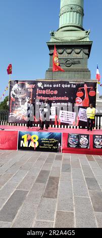 Kommémoration : Hommage aux victimes du génocide tamoul du 18 Mai 2009 - Place de la Bastille Paris Frankreich, 18/05/2023. Stockfoto