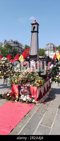 Kommémoration : Hommage aux victimes du génocide tamoul du 18 Mai 2009 - Place de la Bastille Paris Frankreich, 18/05/2023. Stockfoto