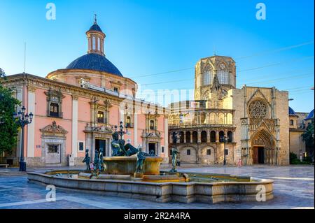 Virgin Square oder Plaza de la Virgen in Valencia, Spanien Stockfoto