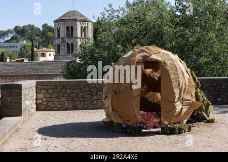 Girona Flower Show 2023 - Temps de Flors - Blumenausstellungen im historischen mittelalterlichen Viertel der katalanischen Stadt in Spanien vom 13-22. Mai 2023 Stockfoto