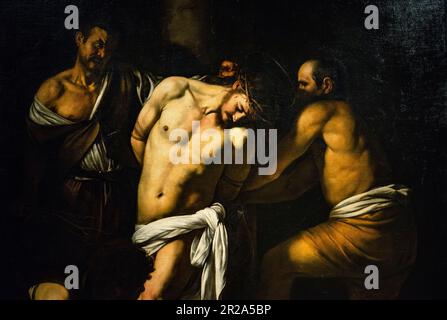 Detail der Flagellation Christi, Gemälde von Caravaggio. Derzeit in Neapel, Italien Stockfoto