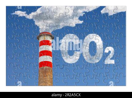 Reduzierung des CO2 in der Atmosphäre - Puzzle Konzept Bild Stockfoto