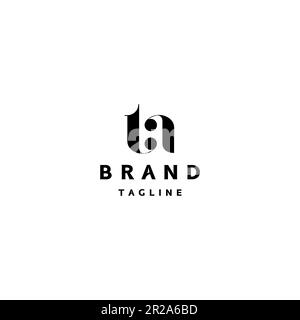 Luxuriöse Initialen t und ein Logo-Design. Logo mit den Initialen t und A für Kunst, Balance, Luxus, begrenzt, moderner Minimalismus. Stock Vektor
