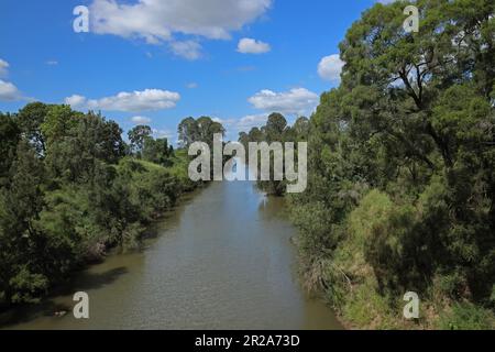 Blick auf den Fluss Logan River, Queensland, Australien. März Stockfoto