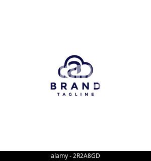 Anfangsbuchstabe a Logo Design Forming A Cloud Symbol. Anfangsbuchstabe ein Logo-Design mit einfachen Linien, verbunden mit einem Wolkensymbol. Stock Vektor