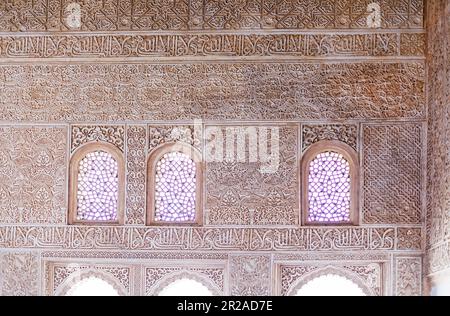 Spanien, Andalusien, Granada, Alhambra, Generallife, Sommerpalast, Innenarchitektur, maurischer Einfluss Stockfoto