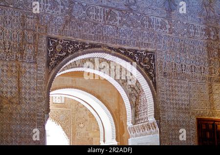 Spanien, Andalusien, Granada, Alhambra, Generallife, Sommerpalast, Innenarchitektur, maurischer Einfluss Stockfoto